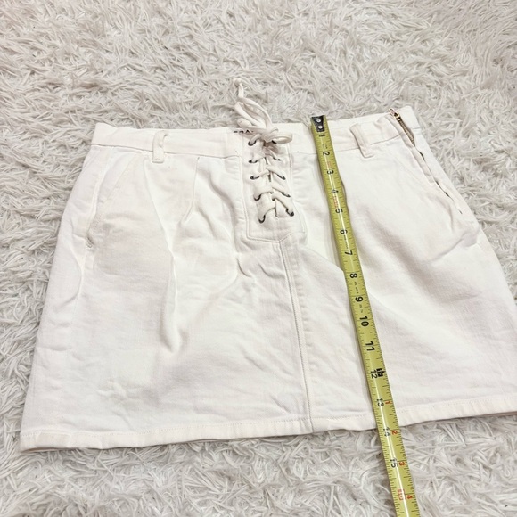 Frame denim lace up‎ Mini Skirt parchment off white size 27 - Picture 9 of 10